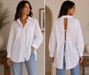 New Look White Button Dwn NWT